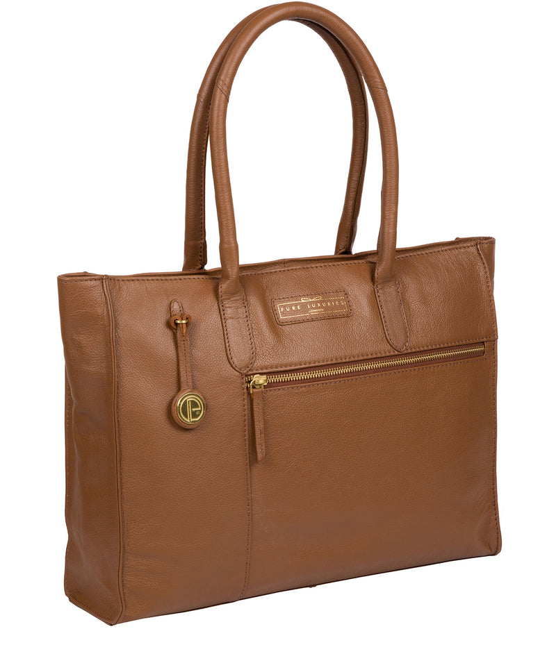 'Bloomsbury' Tan Leather Tote Bag Pure Luxuries London