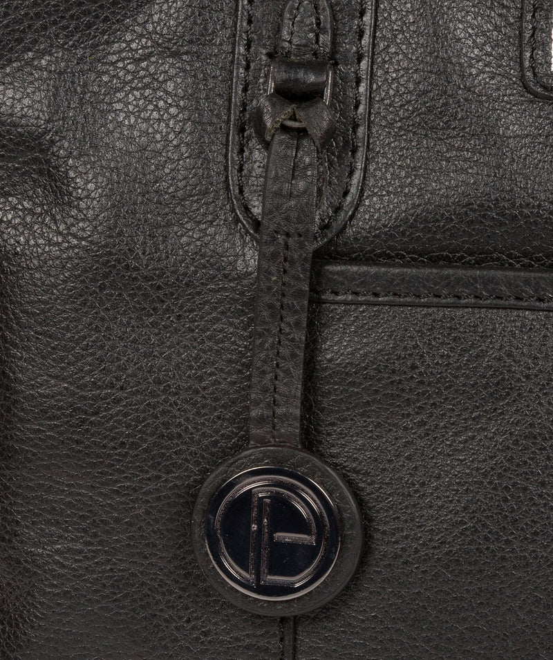 'Goldbourne' Black & Silver Leather Handbag