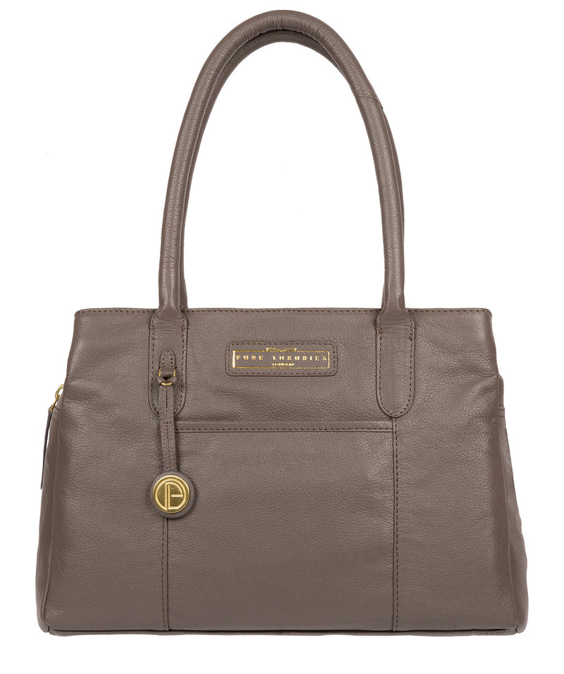 'Goldbourne' Grey Leather Handbag Pure Luxuries London