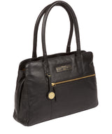 'Regent' Black & Gold Leather Handbag Pure Luxuries London