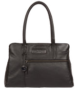'Regent' Black & Silver Leather Handbag image 1