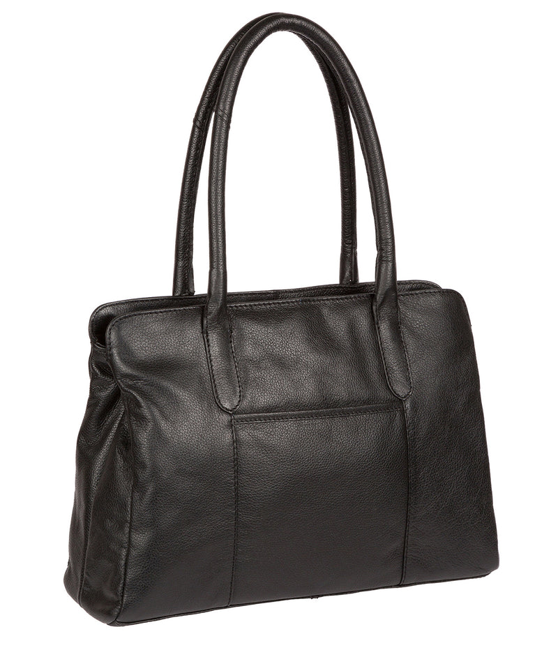 'Regent' Black & Silver Leather Handbag image 3