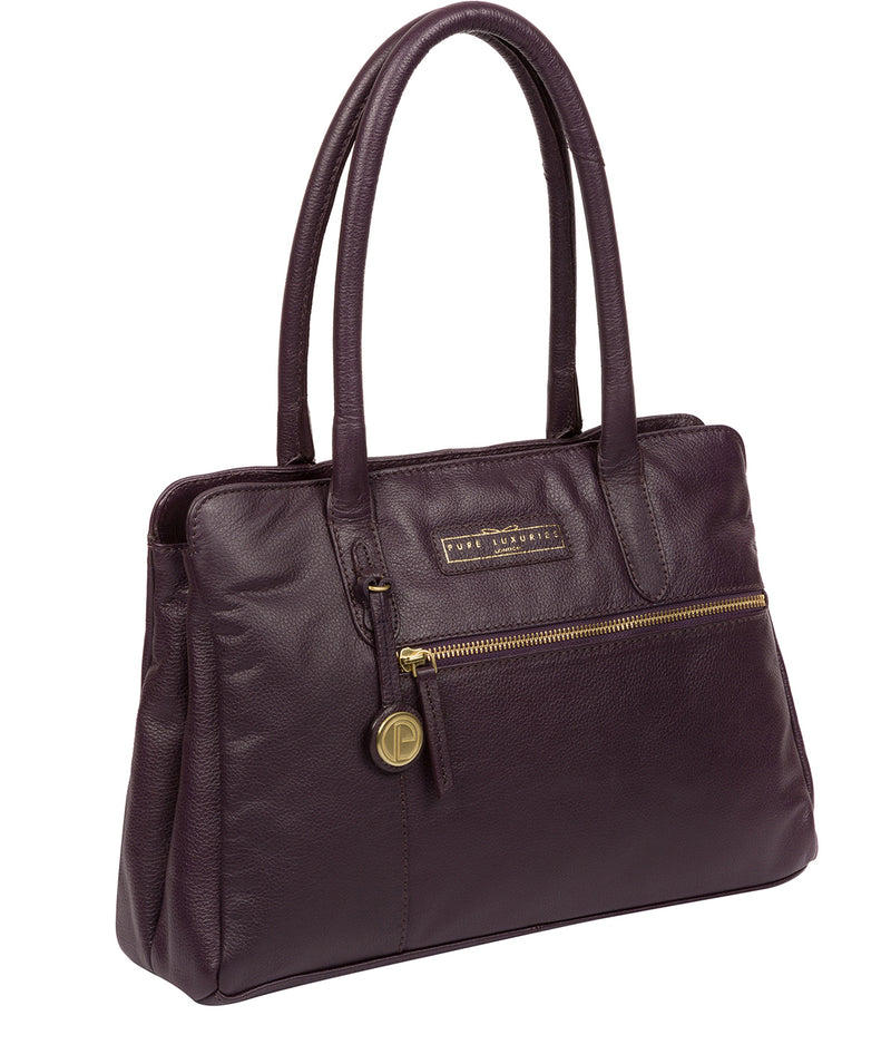 'Regent' Plum Leather Handbag image 5