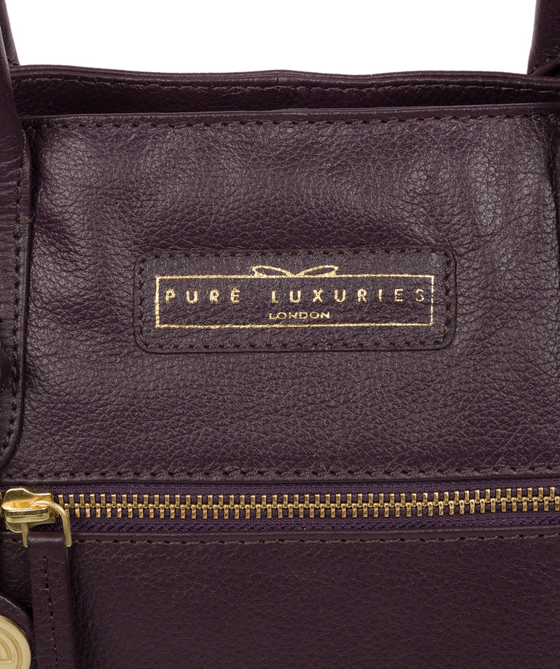 'Regent' Plum Leather Handbag image 6