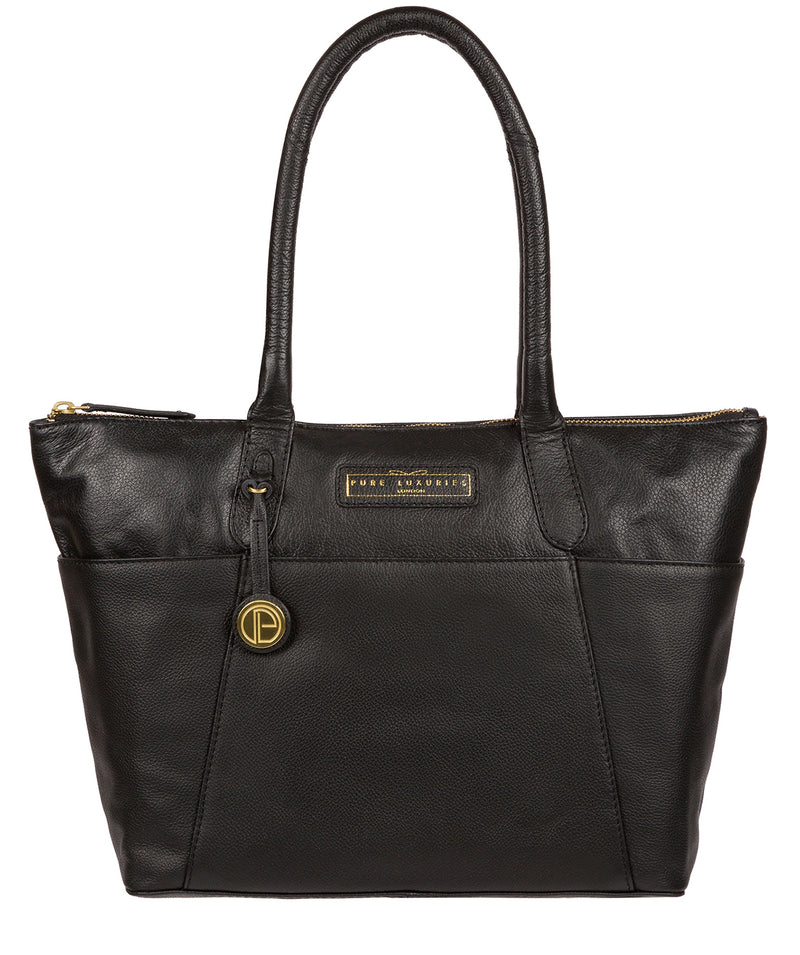 'Holne' Black & Gold Leather Tote Bag image 1