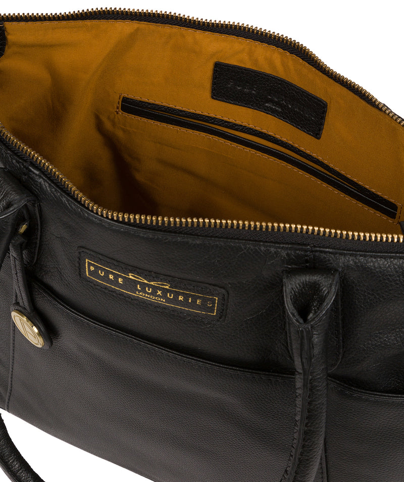 'Holne' Black & Gold Leather Tote Bag image 4