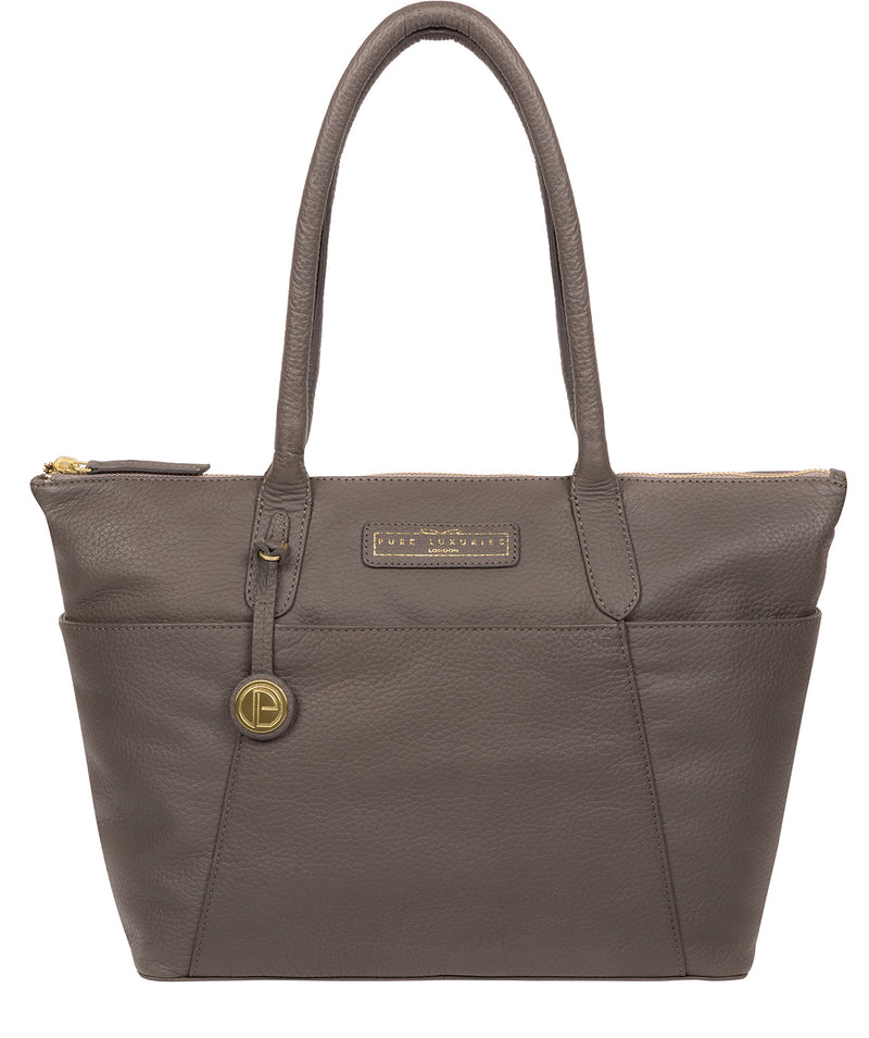 'Holne' Grey Leather Tote Bag Pure Luxuries London