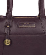 'Holne' Plum Leather Tote Bag