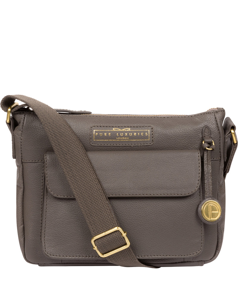'Colton' Grey Leather Cross Body Bag Pure Luxuries London