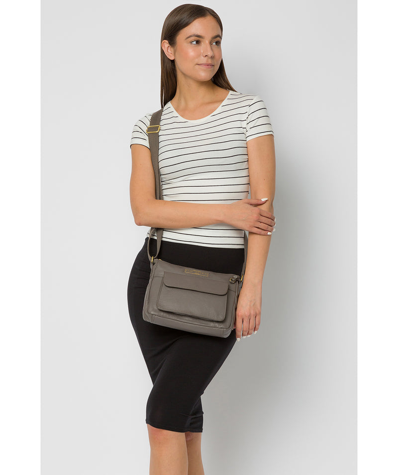 'Colton' Grey Leather Cross Body Bag Pure Luxuries London