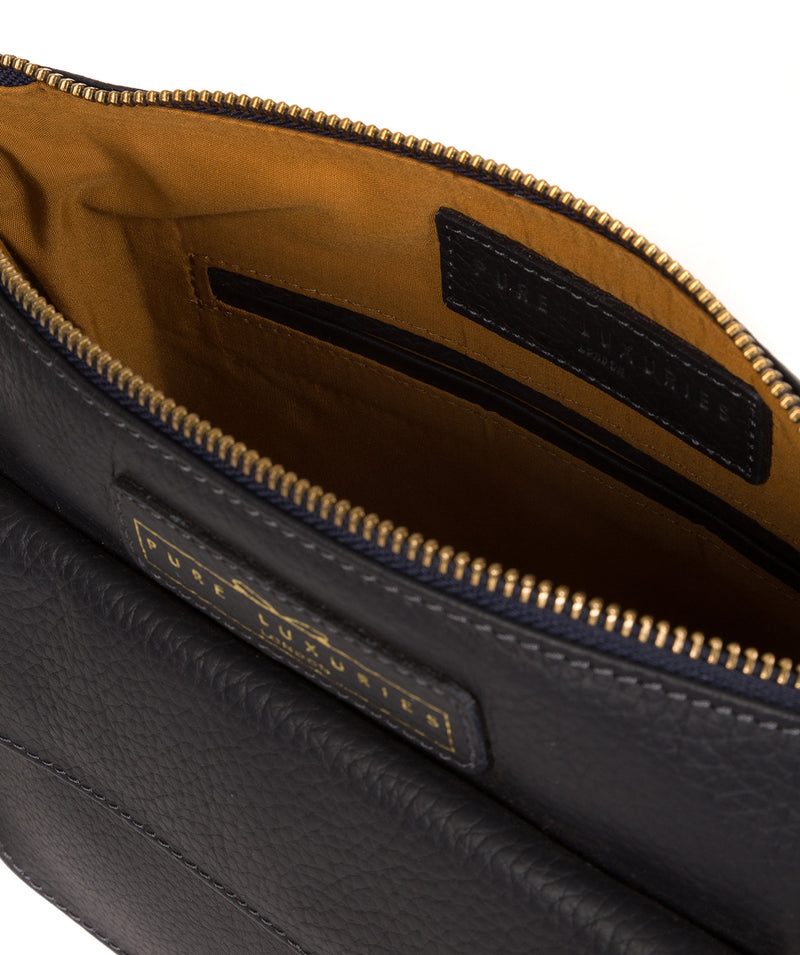 'Colton' Navy Leather Cross Body Bag image 4