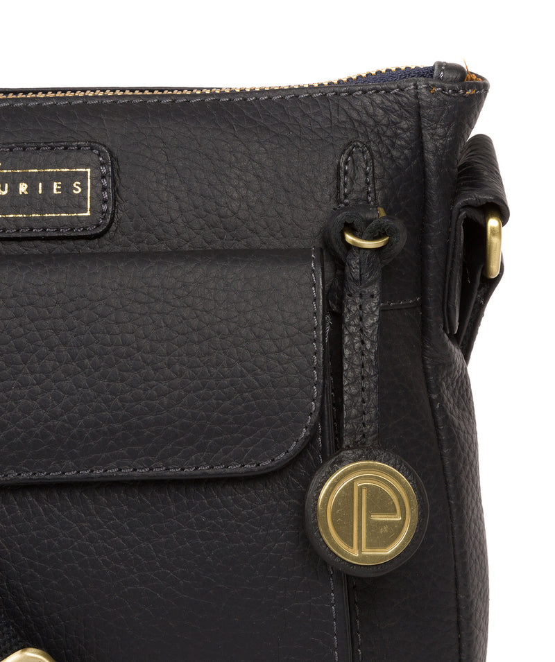 'Colton' Navy Leather Cross Body Bag Pure Luxuries London