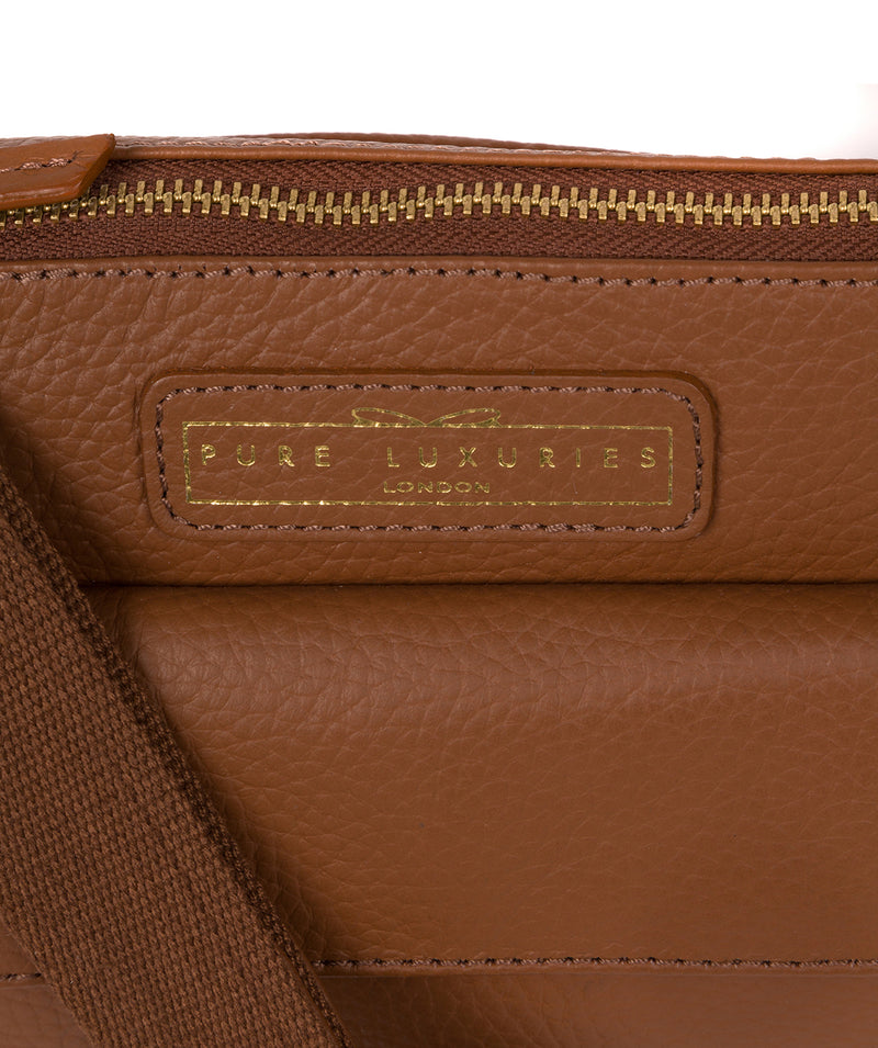 'Colton' Tan Leather Cross Body Bag image 6