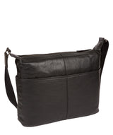 'Hove' Black & Silver Leather Shoulder Bag Pure Luxuries London