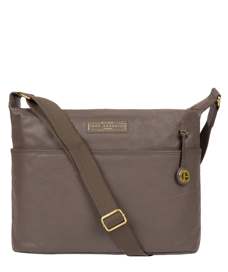 'Hove' Grey Leather Shoulder Bag image 1