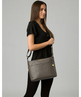 'Hove' Grey Leather Shoulder Bag image 2