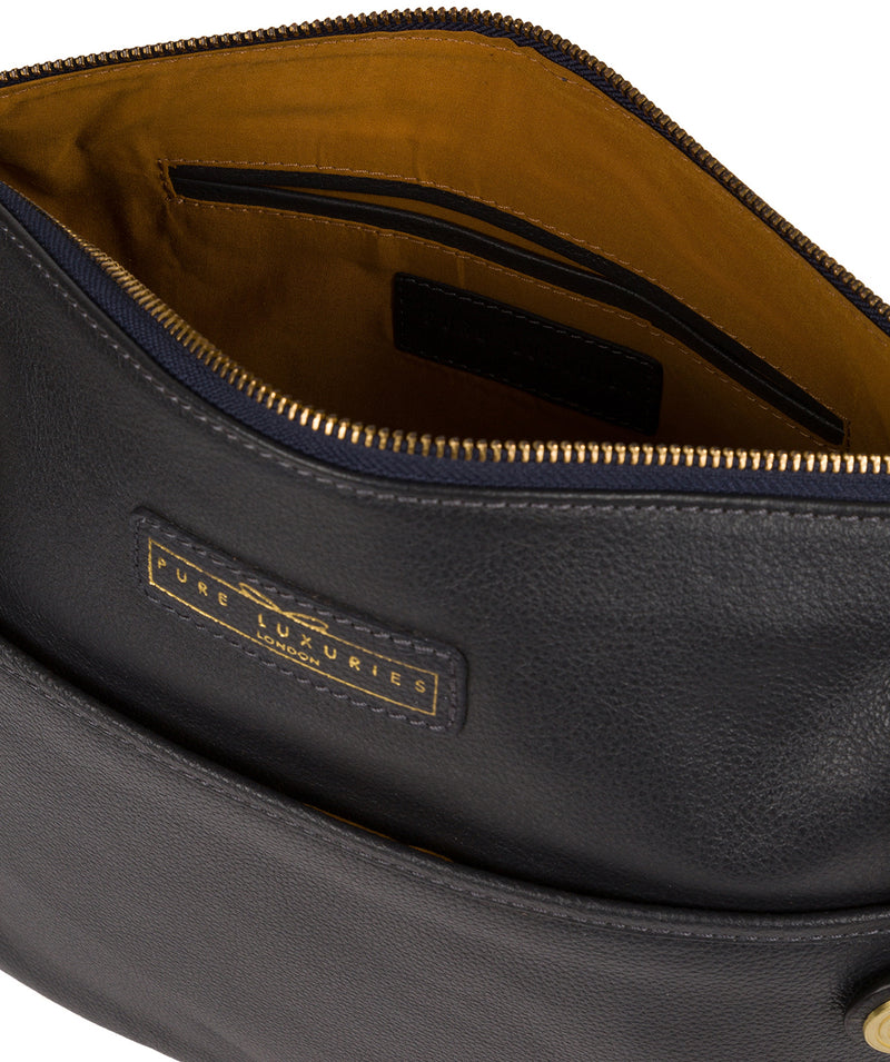 'Hove' Navy Leather Shoulder Bag image 4