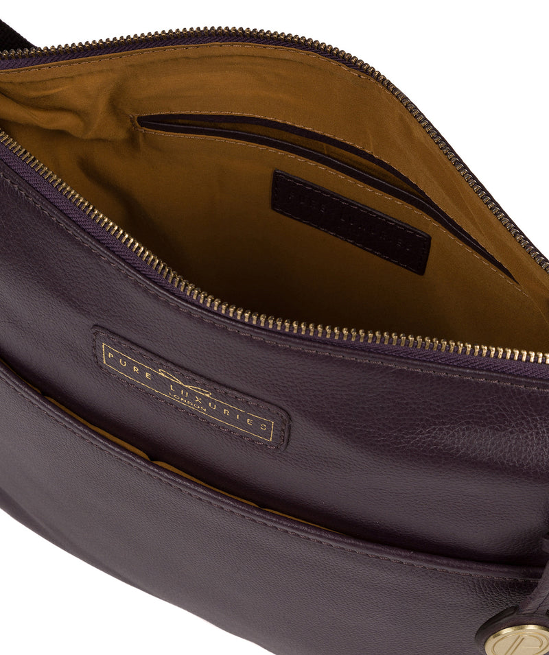 'Hove' Plum Leather Shoulder Bag image 4