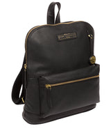 'Corfe' Black & Gold Leather Backpack Pure Luxuries London