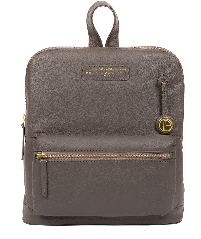 'Corfe' Grey Leather Backpack Pure Luxuries London