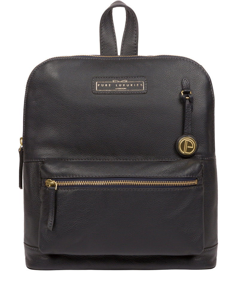 'Corfe' Navy Leather Backpack image 1