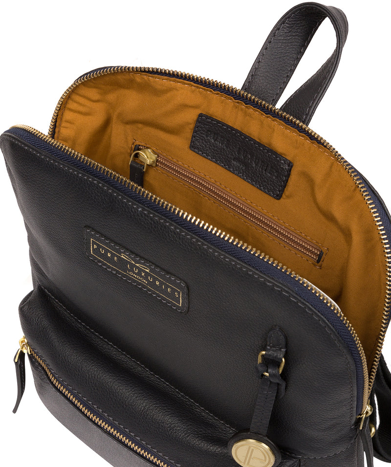 'Corfe' Navy Leather Backpack image 4