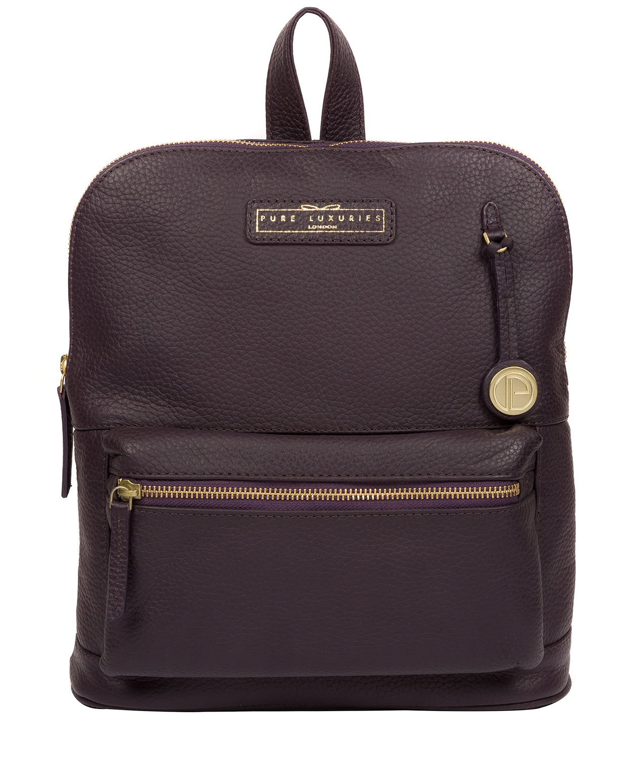 'Corfe' Plum Leather Backpack Pure Luxuries London
