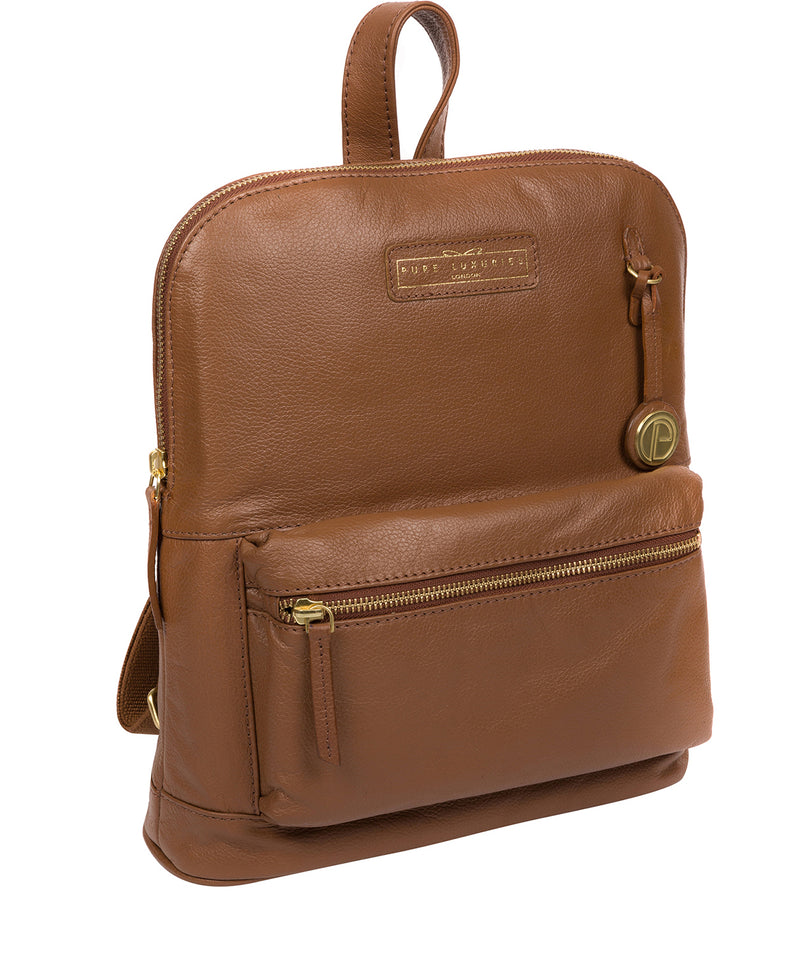 'Corfe' Tan Leather Backpack