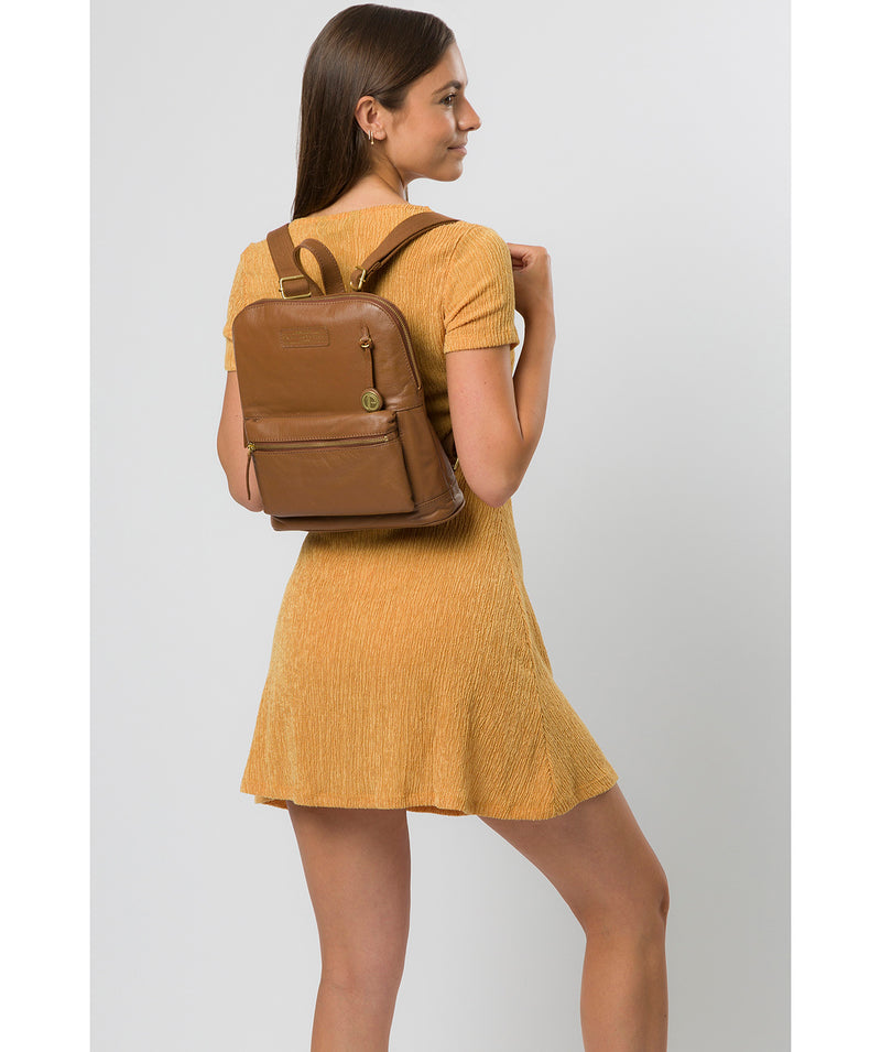 'Corfe' Tan Leather Backpack Pure Luxuries London