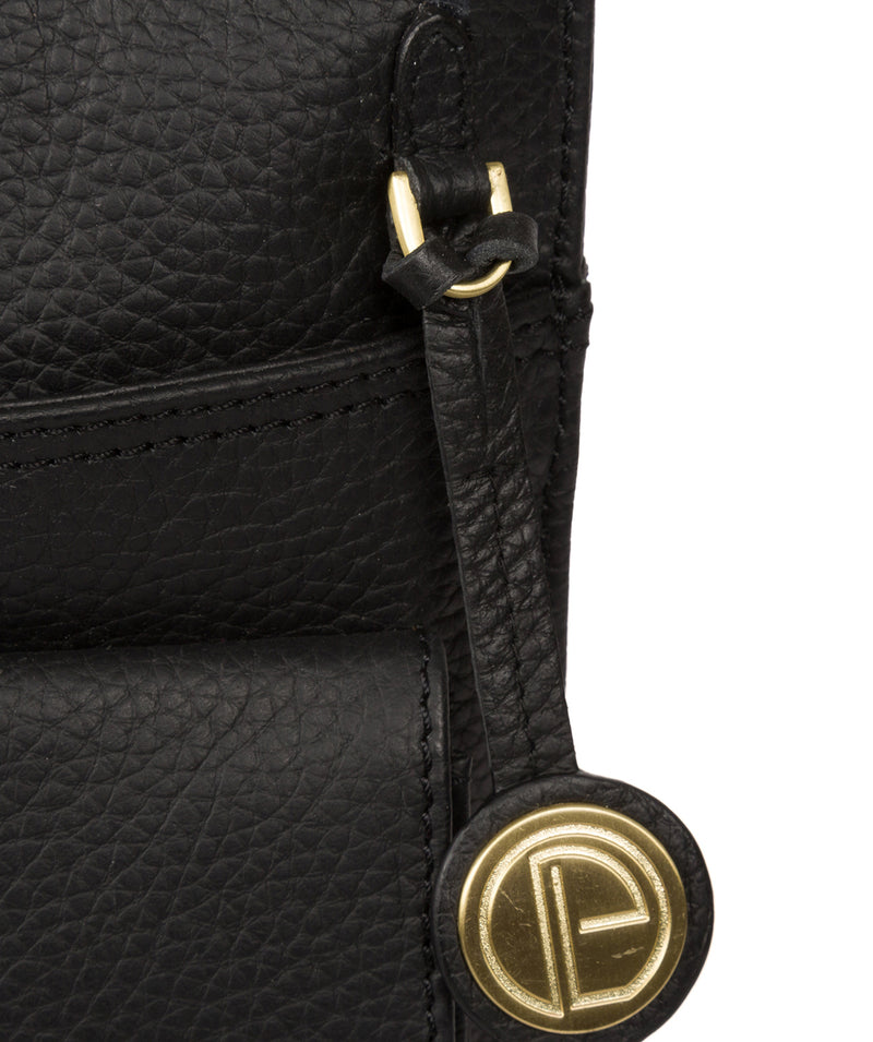 'Tenby' Black & Gold Leather Cross Body Bag image 6