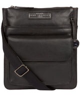 'Tenby' Black & Silver Leather Cross Body Bag Pure Luxuries London