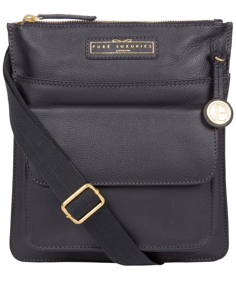 'Tenby' Navy Leather Cross Body Bag image 1