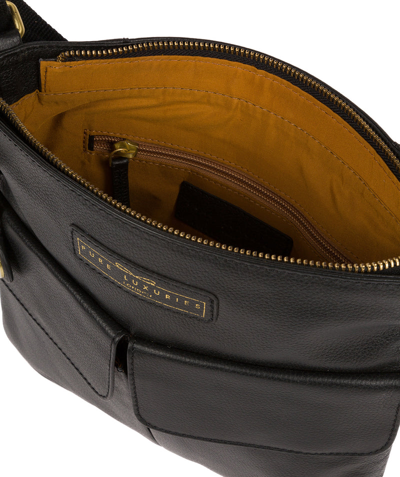 'Barnwell' Black & Gold Leather Cross Body Bag image 4