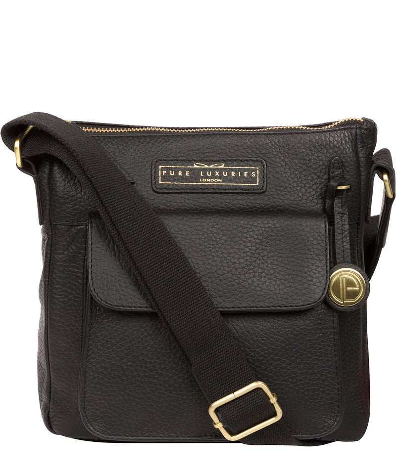 'Mayfield' Black & Gold Leather Cross Body Bag image 1