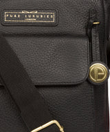 'Mayfield' Black & Gold Leather Cross Body Bag image 6