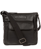 'Mayfield' Black & Silver Leather Cross Body Bag image 1