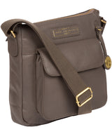 'Mayfield' Grey Leather Cross Body Bag image 3
