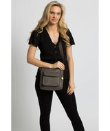 'Mayfield' Grey Leather Cross Body Bag image 2