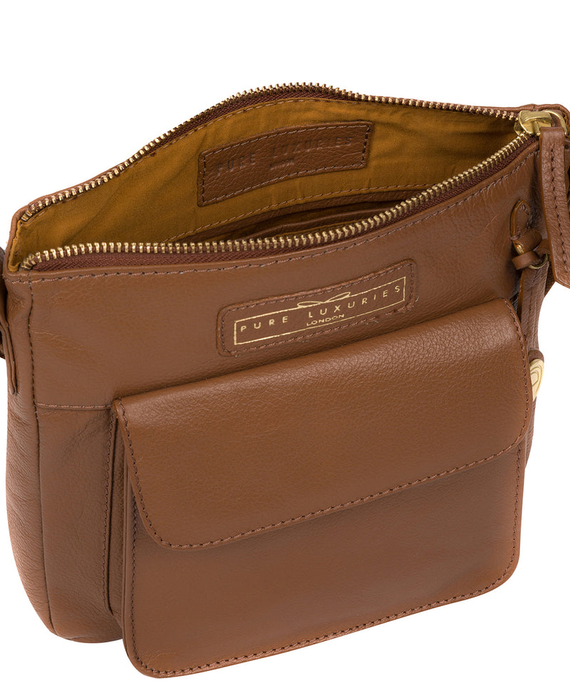 'Mayfield' Tan Leather Cross Body Bag image 4