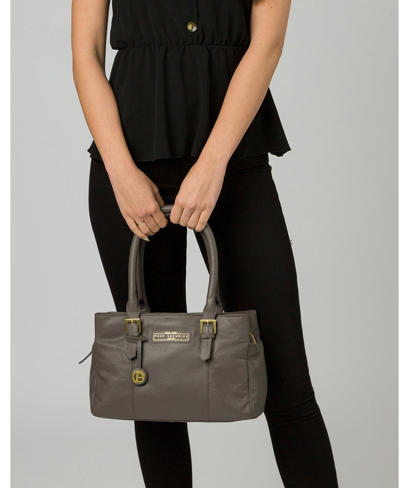 'Avebury' Grey Leather Handbag image 2