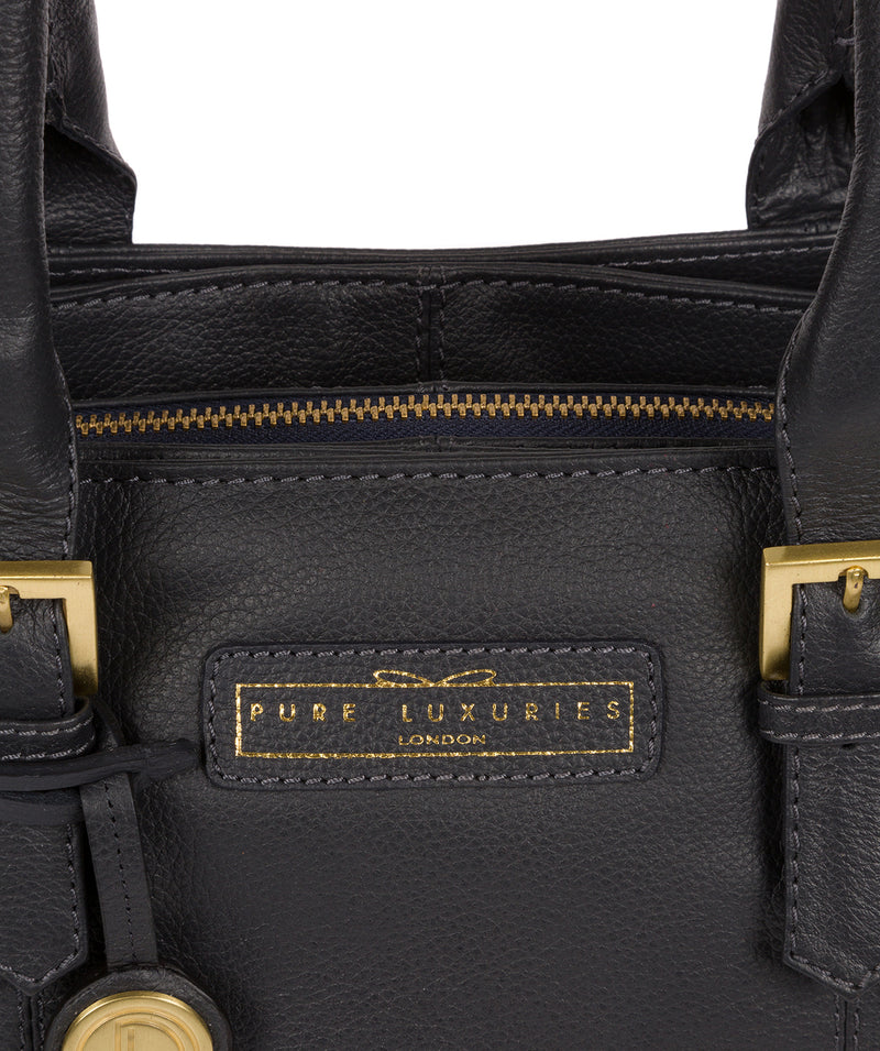 'Avebury' Navy Leather Handbag Pure Luxuries London