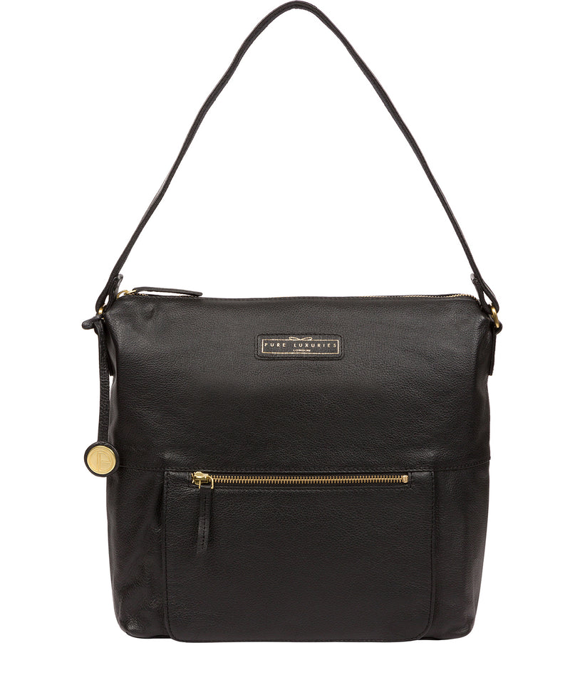 'Tadley' Black & Gold Leather Shoulder Bag image 1