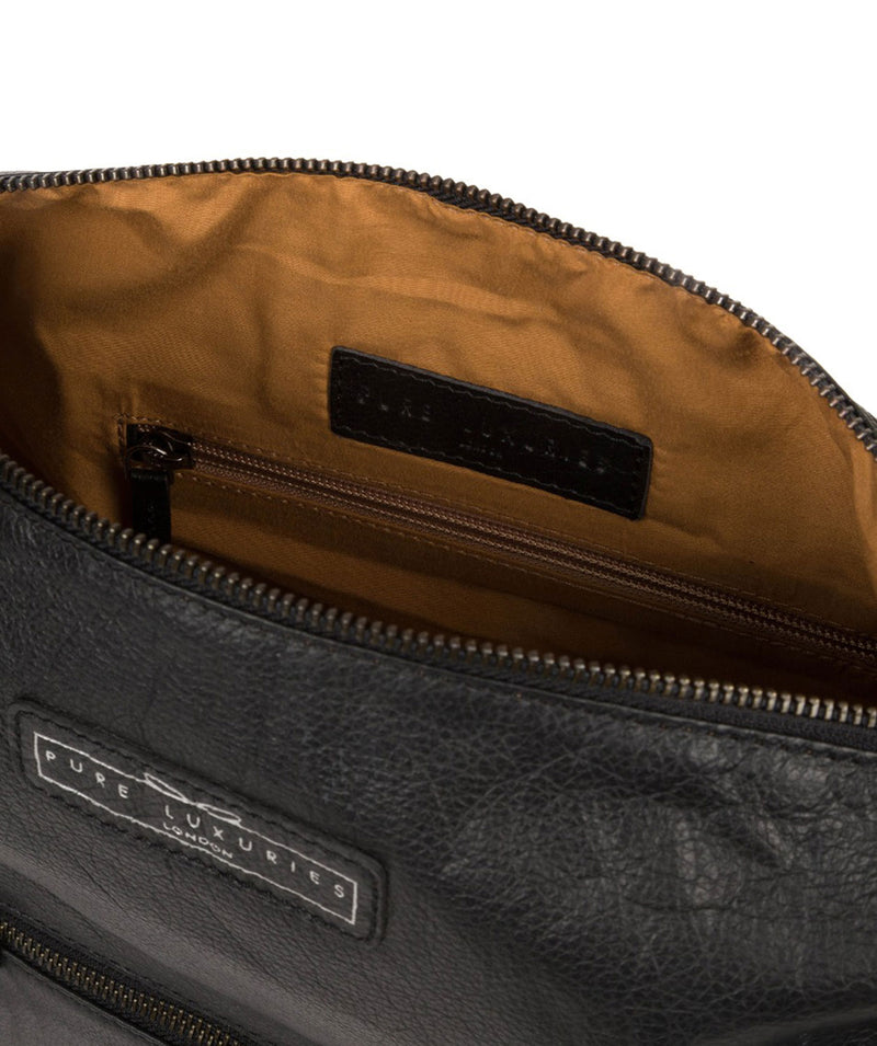 'Tadley' Black & Silver Leather Shoulder Bag