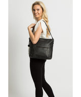 'Tadley' Black & Silver Leather Shoulder Bag image 2