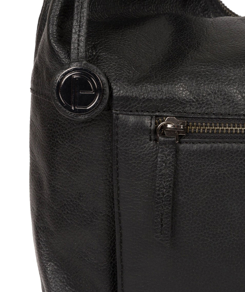 'Tadley' Black & Silver Leather Shoulder Bag