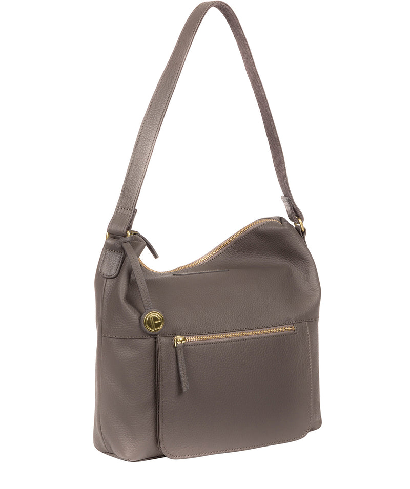 'Tadley' Grey Leather Shoulder Bag image 5