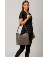 'Tadley' Grey Leather Shoulder Bag image 2