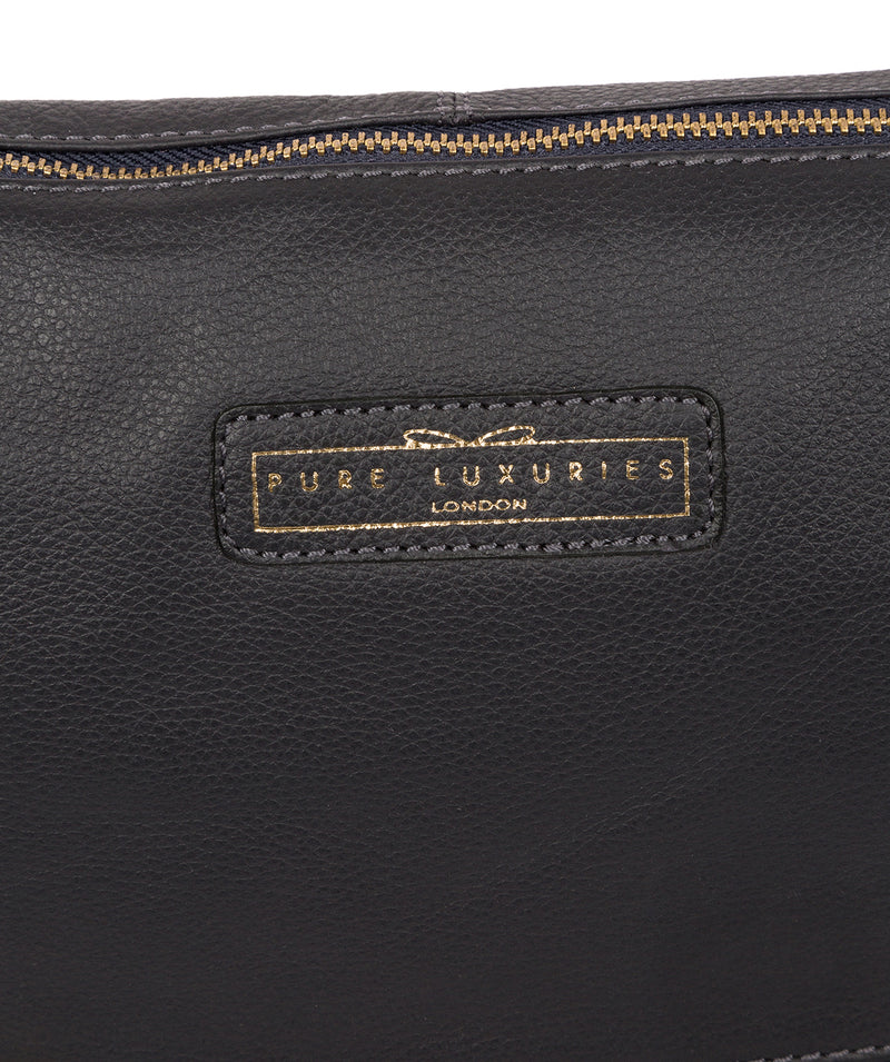 'Tadley' Navy Leather Shoulder Bag Pure Luxuries London
