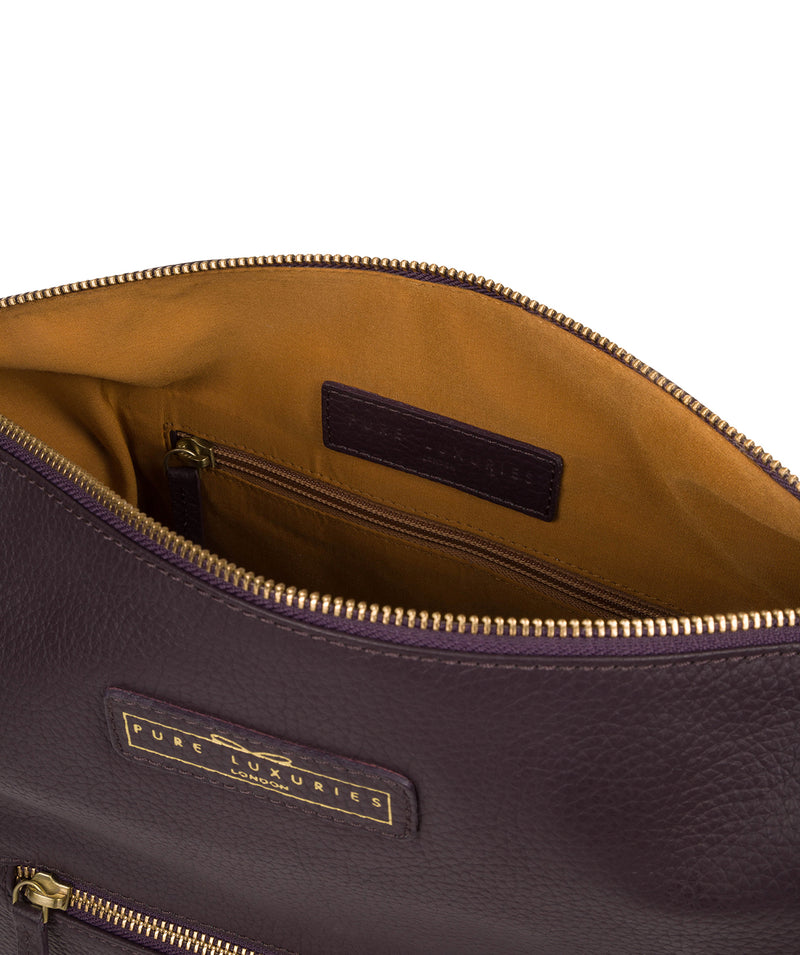 'Tadley' Plum Leather Shoulder Bag image 4