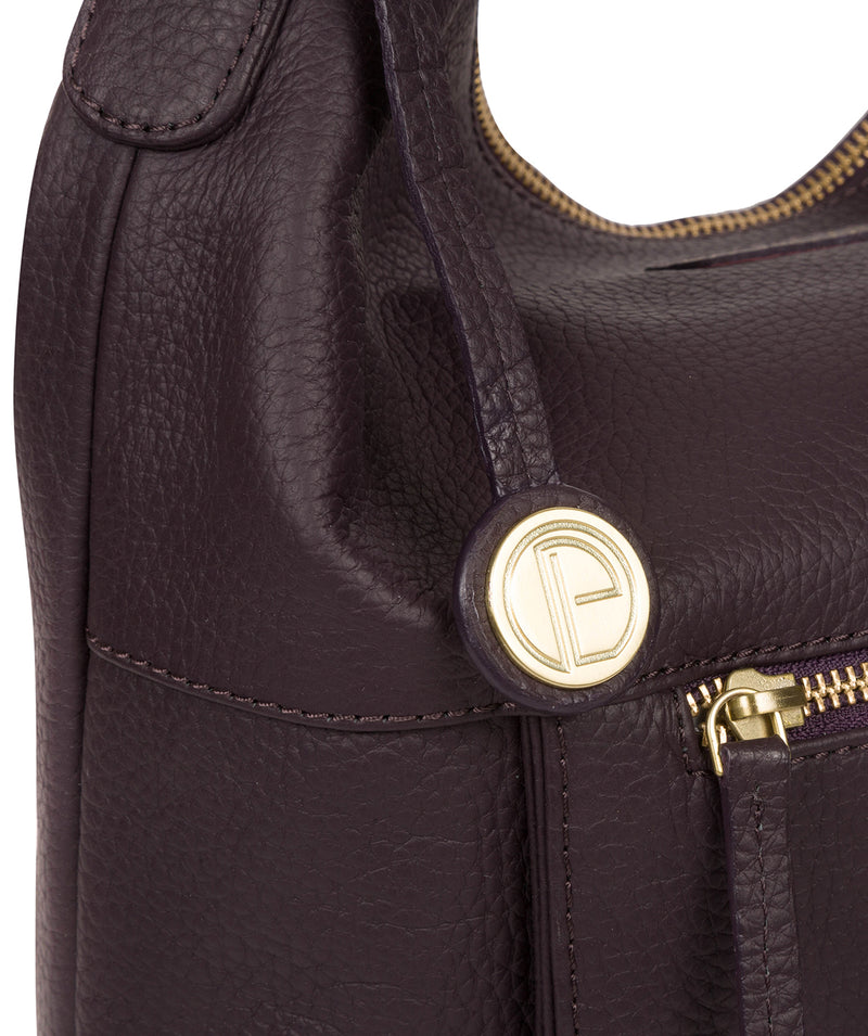 'Tadley' Plum Leather Shoulder Bag image 6